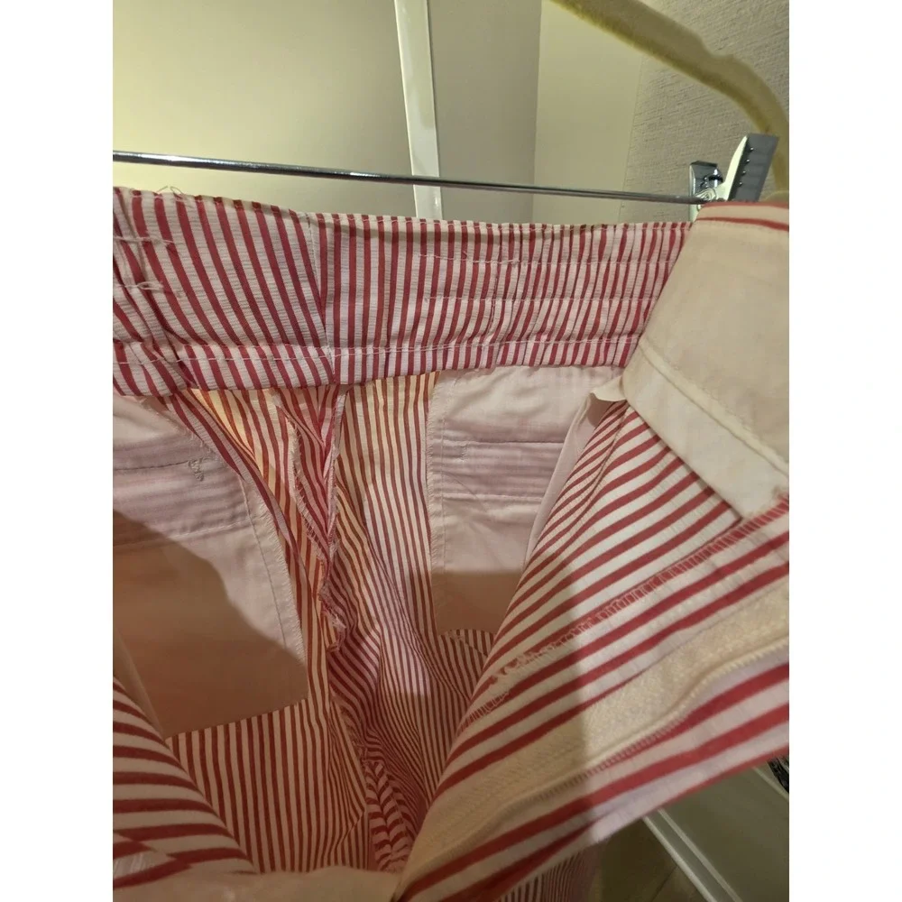 Mens VTG Resilio Pink/White Striped Seersucker Straight Leg Preppy Resort 34/30